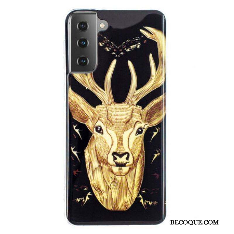 Coque Samsung Galaxy S21 5G Cerf Majestueux Fluorescente