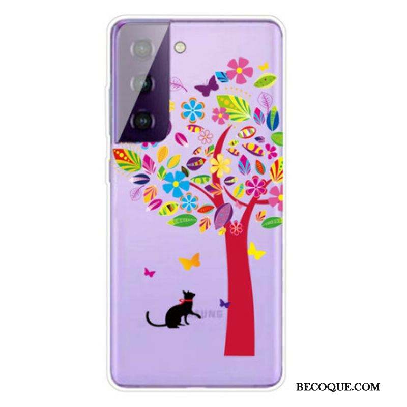 Coque Samsung Galaxy S21 5G Chat sous l'Arbre