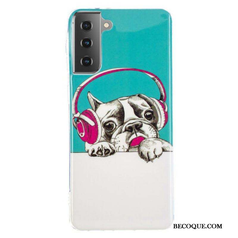 Coque Samsung Galaxy S21 5G Chien Fluorescente