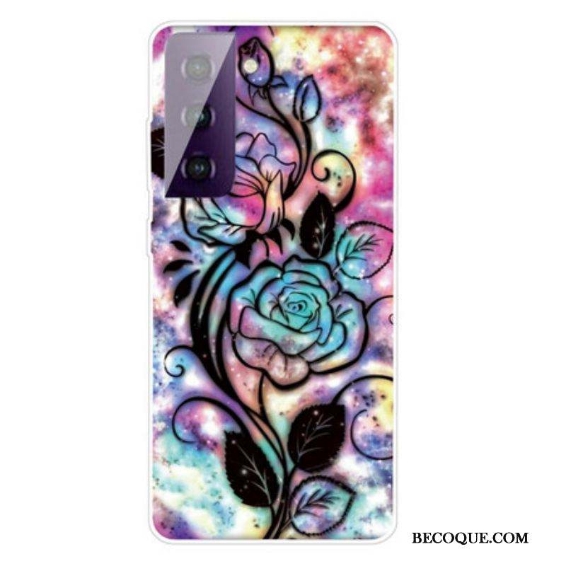 Coque Samsung Galaxy S21 5G Fleur Graphique