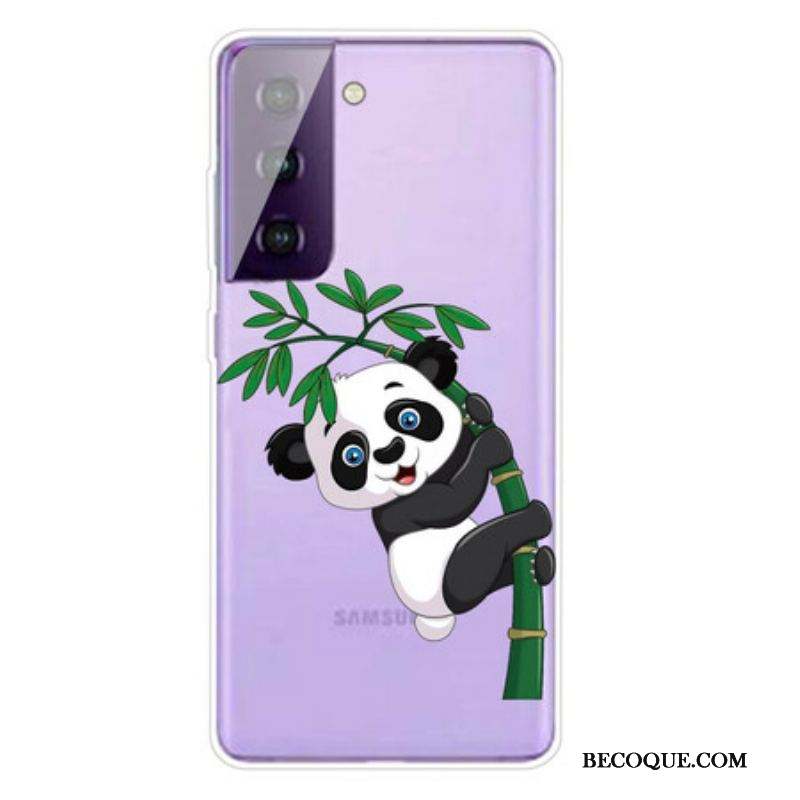 Coque Samsung Galaxy S21 5G Panda Sur Le Bambou