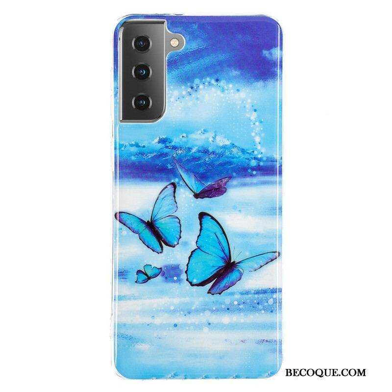 Coque Samsung Galaxy S21 5G Série Papillons Fluorescente