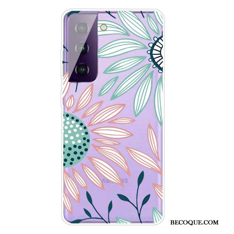 Coque Samsung Galaxy S21 5G Transparente Une Fleur