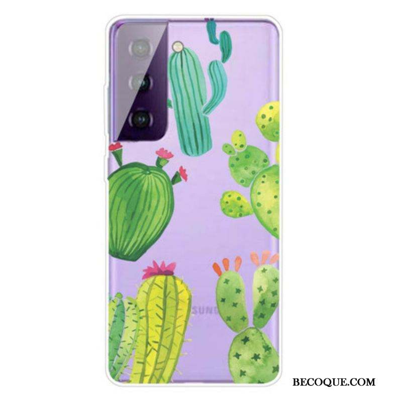 Coque Samsung Galaxy S21 FE Cactus Aquarelle