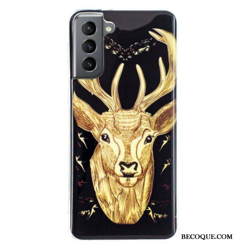 Coque Samsung Galaxy S21 FE Cerf Majestueux Fluorescente