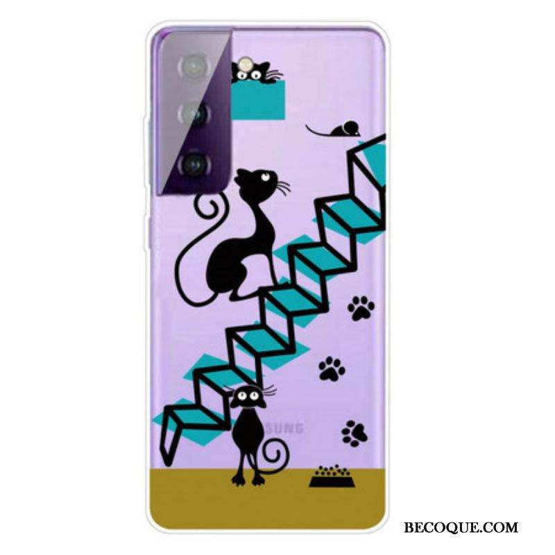 Coque Samsung Galaxy S21 FE Drôles de Chats