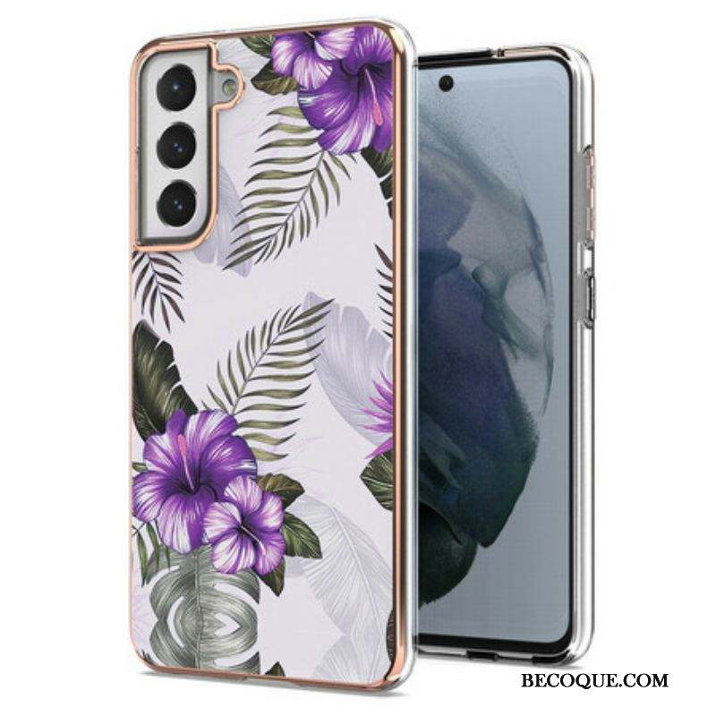 Coque Samsung Galaxy S21 FE Fleurs Violettes