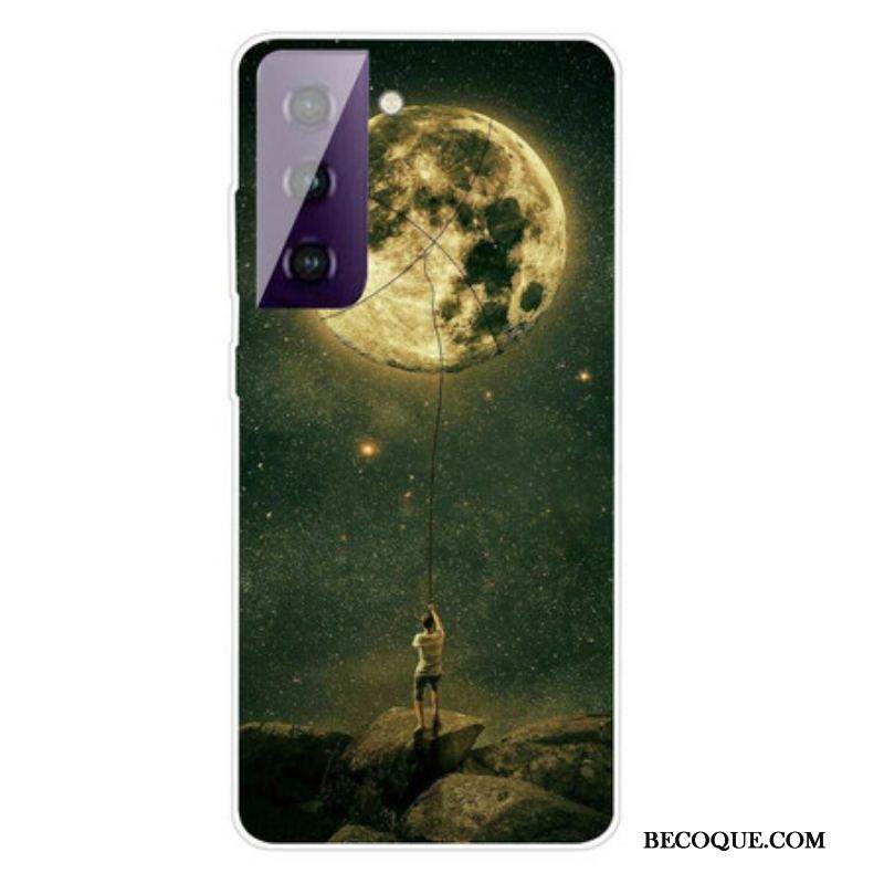 Coque Samsung Galaxy S21 FE Flexible Homme à la Lune