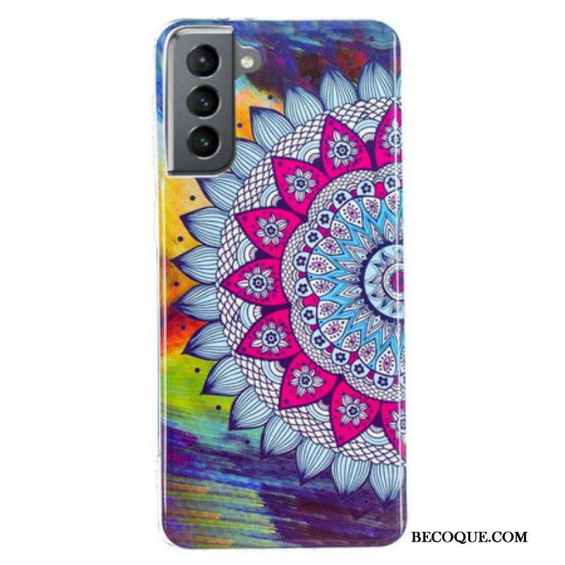 Coque Samsung Galaxy S21 FE Mandala Coloré Fluorescente