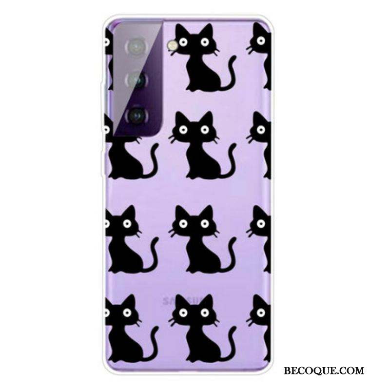 Coque Samsung Galaxy S21 FE Multiples Chats Noirs