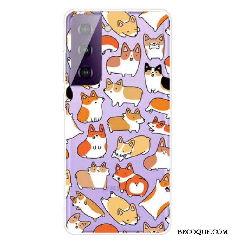 Coque Samsung Galaxy S21 FE Multiples Chiens