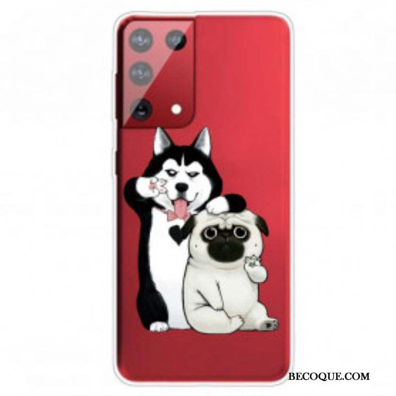 Coque Samsung Galaxy S21 Ultra 5G Drôles de Chiens