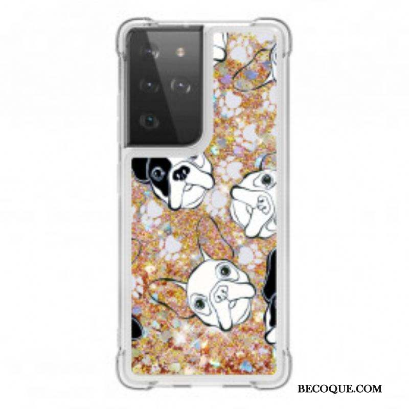 Coque Samsung Galaxy S21 Ultra 5G Mr Chien Paillettes