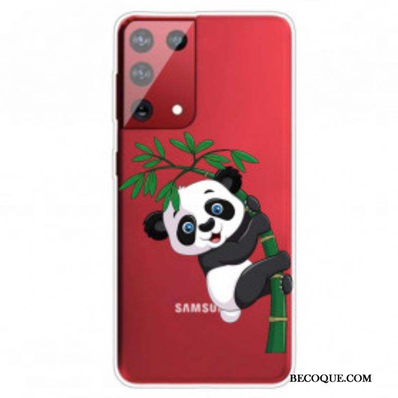 Coque Samsung Galaxy S21 Ultra 5G Panda Sur Le Bambou