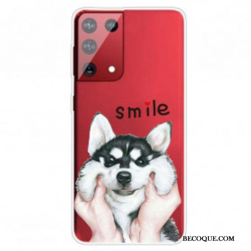 Coque Samsung Galaxy S21 Ultra 5G Smile Dog
