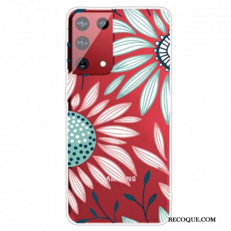 Coque Samsung Galaxy S21 Ultra 5G Transparente Une Fleur