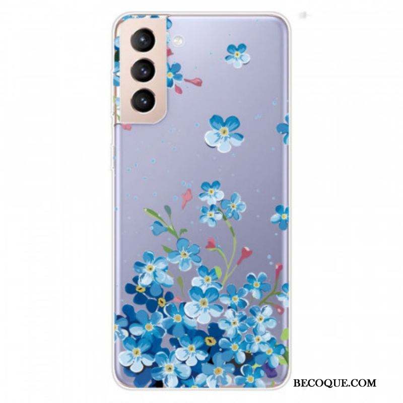 Coque Samsung Galaxy S22 5G Fleurs Bleues