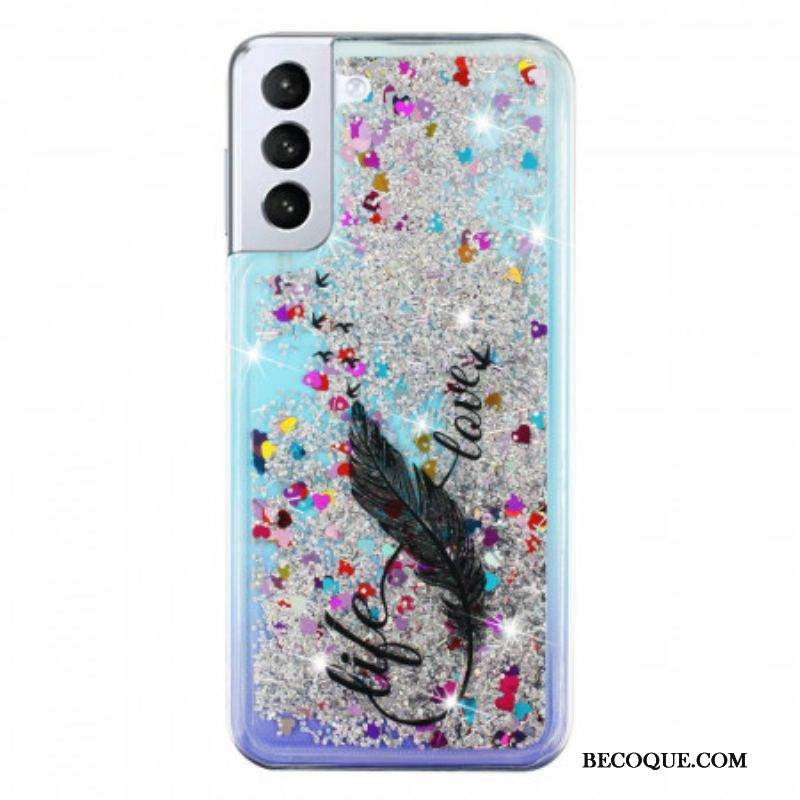 Coque Samsung Galaxy S22 5G Life & Love Paillettes