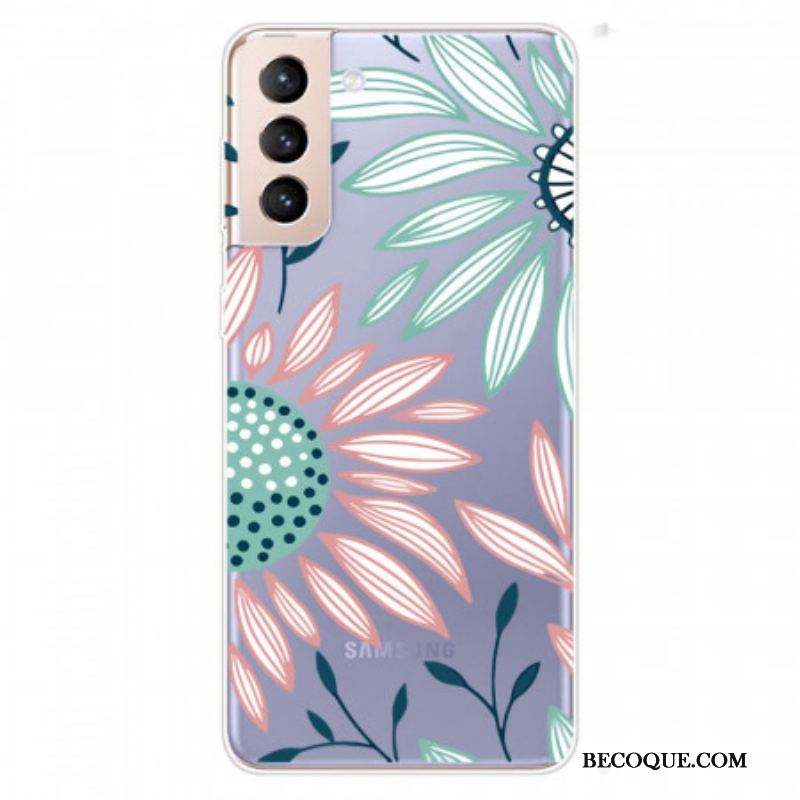 Coque Samsung Galaxy S22 5G Transparente Une Fleur