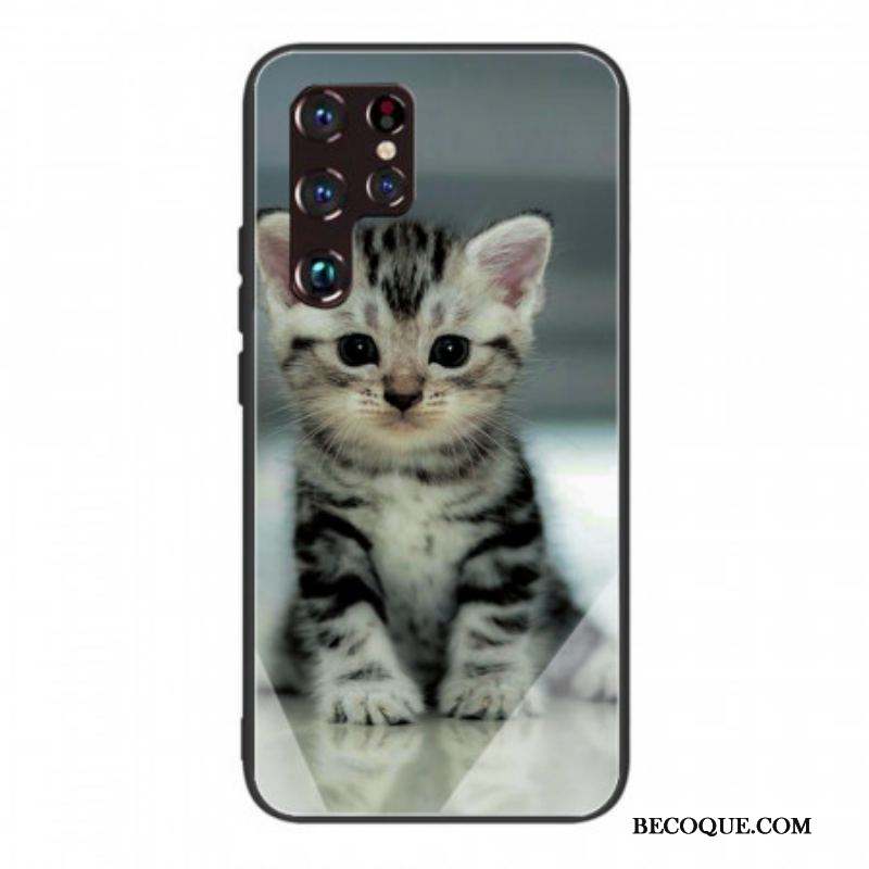 Coque Samsung Galaxy S22 Ultra 5G Verre Trempé Chaton