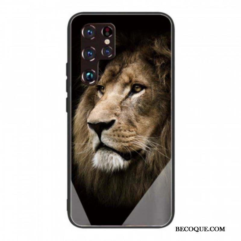 Coque Samsung Galaxy S22 Ultra 5G Verre Trempé Tête de Lion