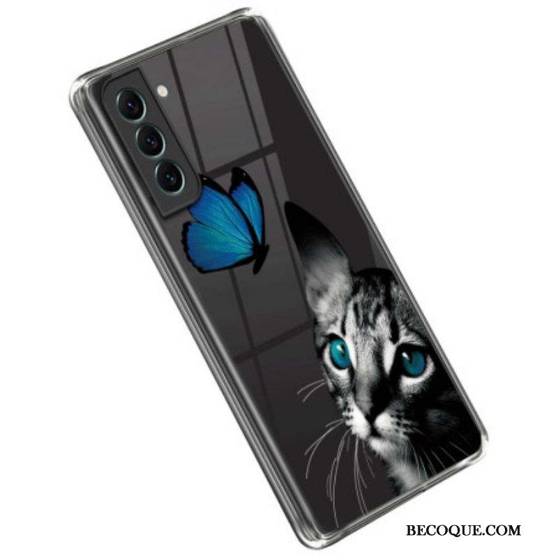 Coque Samsung Galaxy S23 5G Chat et Papillon