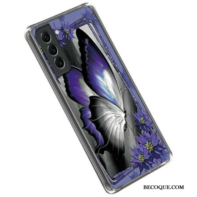 Coque Samsung Galaxy S23 5G Papillon Violet