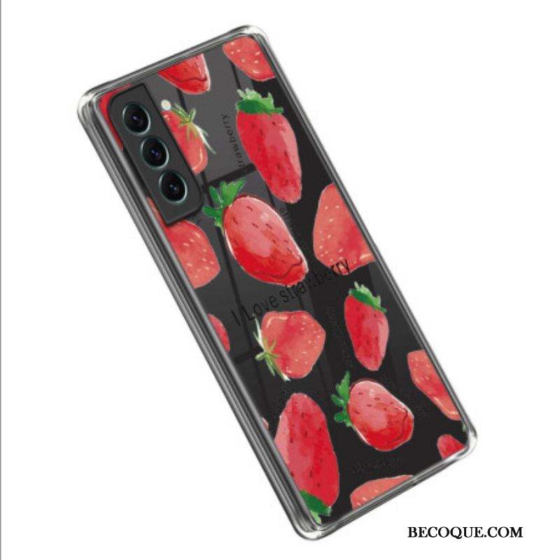 Coque Samsung Galaxy S23 5G Transparente Fraises