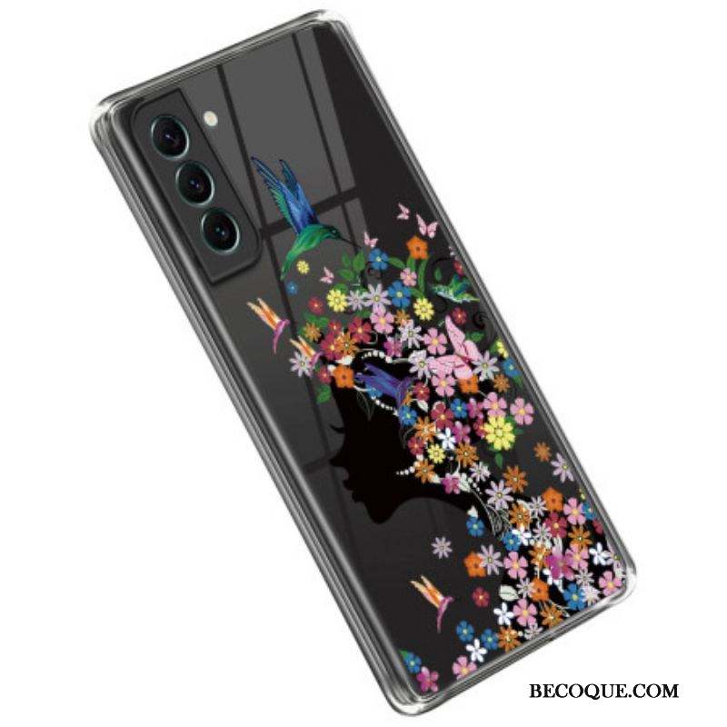 Coque Samsung Galaxy S23 5G Transparente Tête Fleurie