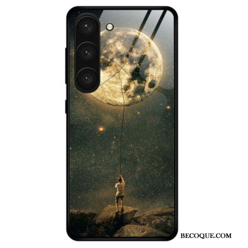 Coque Samsung Galaxy S23 Plus 5G Verre Trempé l'Homme à la Lune