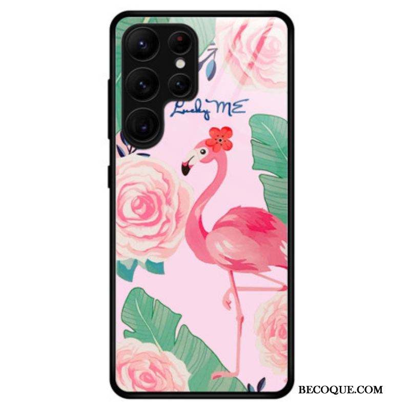 Coque Samsung Galaxy S23 Ultra 5G Verre Trempé Flamant Rose