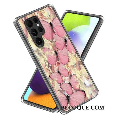 Coque Samsung Galaxy S24 Ultra 5G Papillons Roses