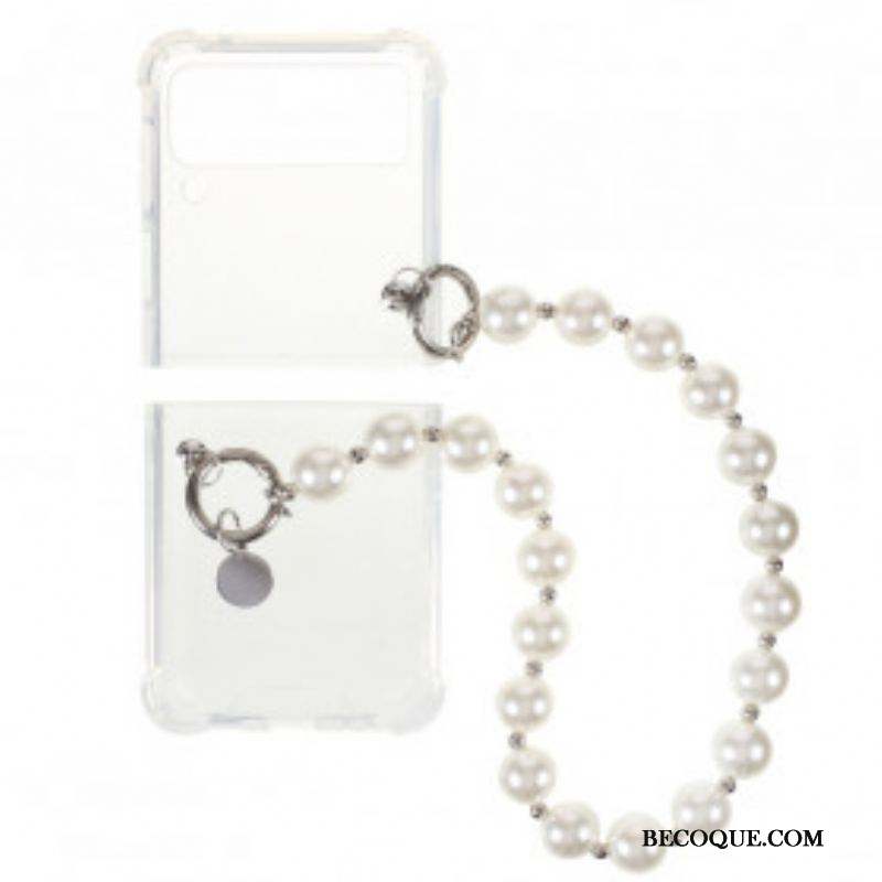 Coque Samsung Galaxy Z Flip 3 5G Silicone Bracelet Perles