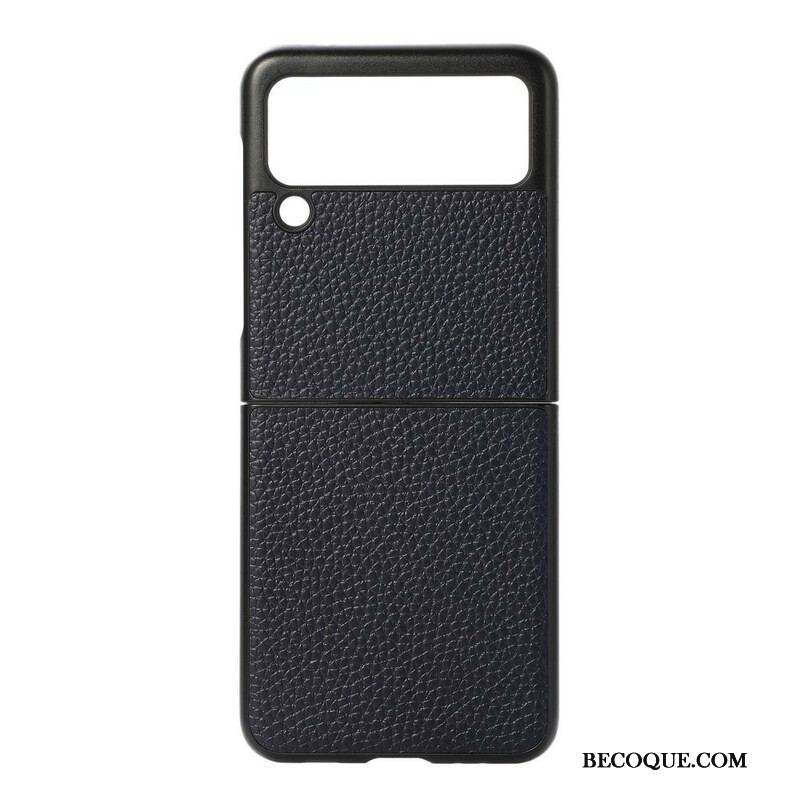 Coque Samsung Galaxy Z Flip 3 5G Véritable Cuir Litchi Color