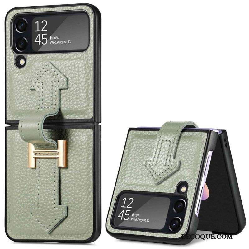 Coque Samsung Galaxy Z Flip 4 Cuir et Breloques