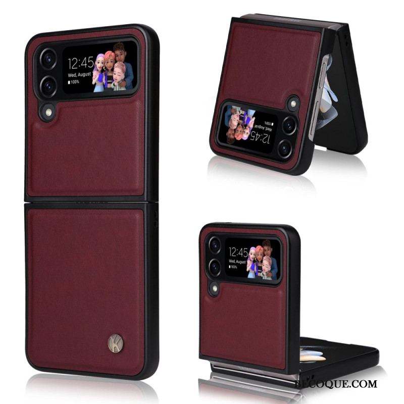 Coque Samsung Galaxy Z Flip 4 Effet Cuir YIKATU