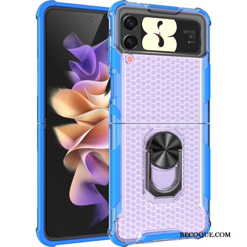 Coque Samsung Galaxy Z Flip 4 Nid d'Abeille avec Anneau-Support