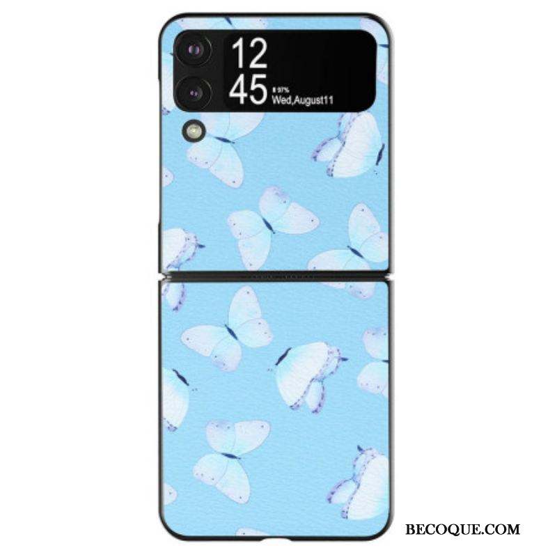 Coque Samsung Galaxy Z Flip 4 Simili Cuir Papillons