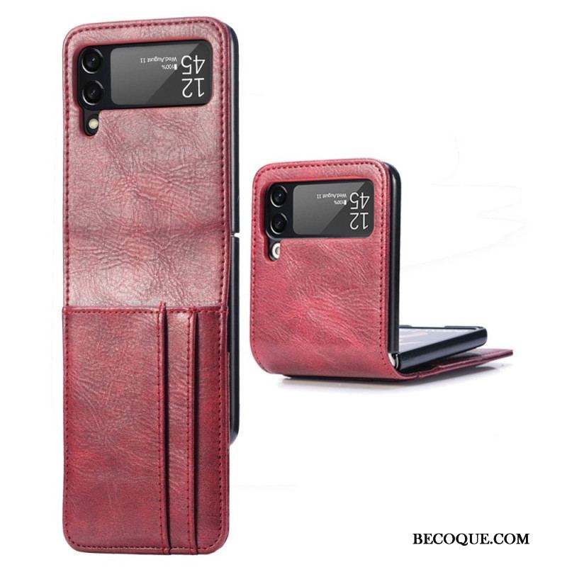 Coque Samsung Galaxy Z Flip 4 Style Cuir Porte-Cartes