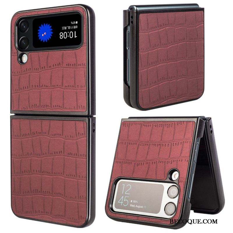 Coque Samsung Galaxy Z Flip 4 Style Peau de Crocodile