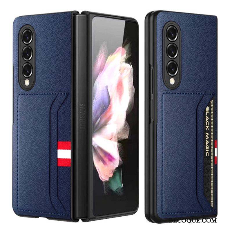 Coque Samsung Galaxy Z Fold 3 5G Cuir Litchi Double Porte-Cartes