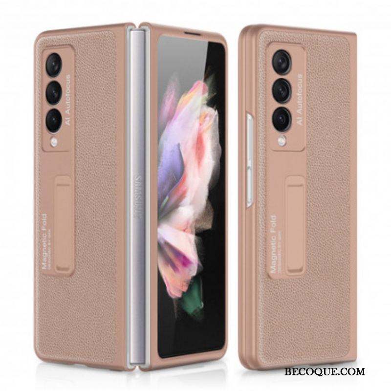 Coque Samsung Galaxy Z Fold 3 5G Cuir Litchi Support GKK