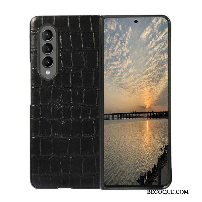 Coque Samsung Galaxy Z Fold 3 5G Cuir Véritable Crocodile