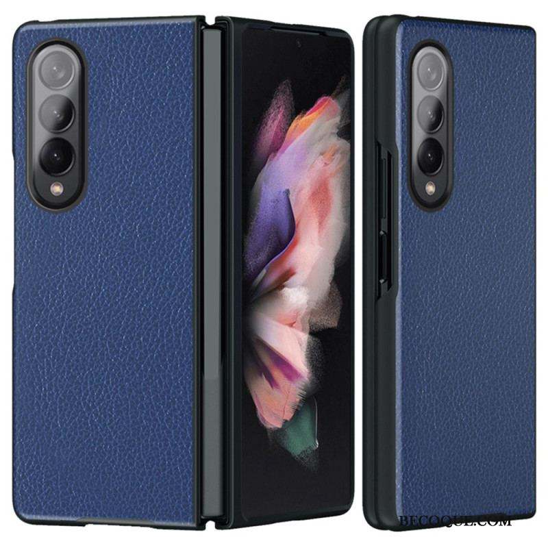 Coque Samsung Galaxy Z Fold 4 Simili Cuir Enduit Litchi