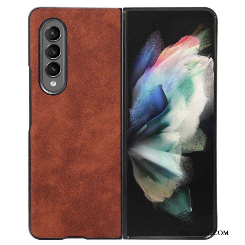 Coque Samsung Galaxy Z Fold 4 Simili Cuir Texture Peau