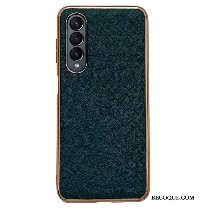 Coque Samsung Galaxy Z Fold 4 Simili Cuir de Veau