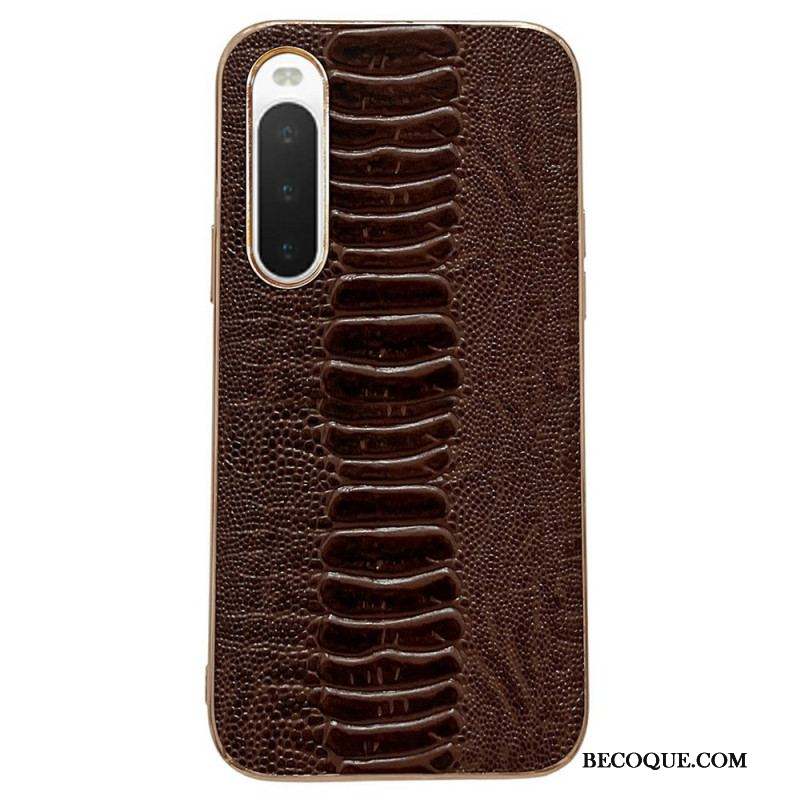 Coque Sony Xperia 10 IV Cuir Véritable Style Crocodile