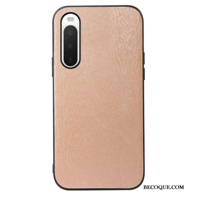 Coque Sony Xperia 10 IV Simili Cuir Texture Bois