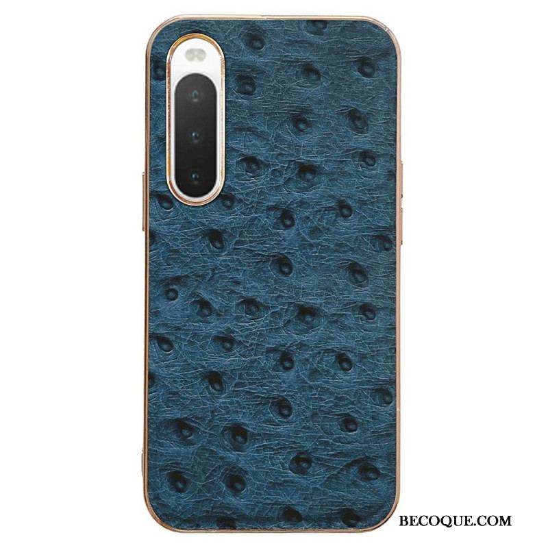 Coque Sony Xperia 10 IV Véritable Cuir Style Autruche