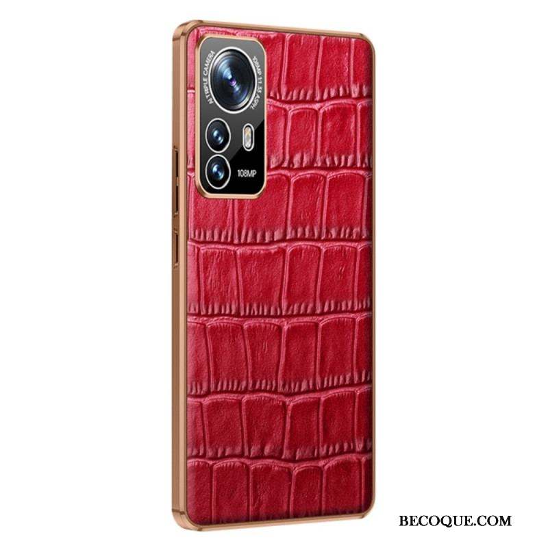 Coque Xiaomi 12 Pro Cuir Style Peau de Crocodile